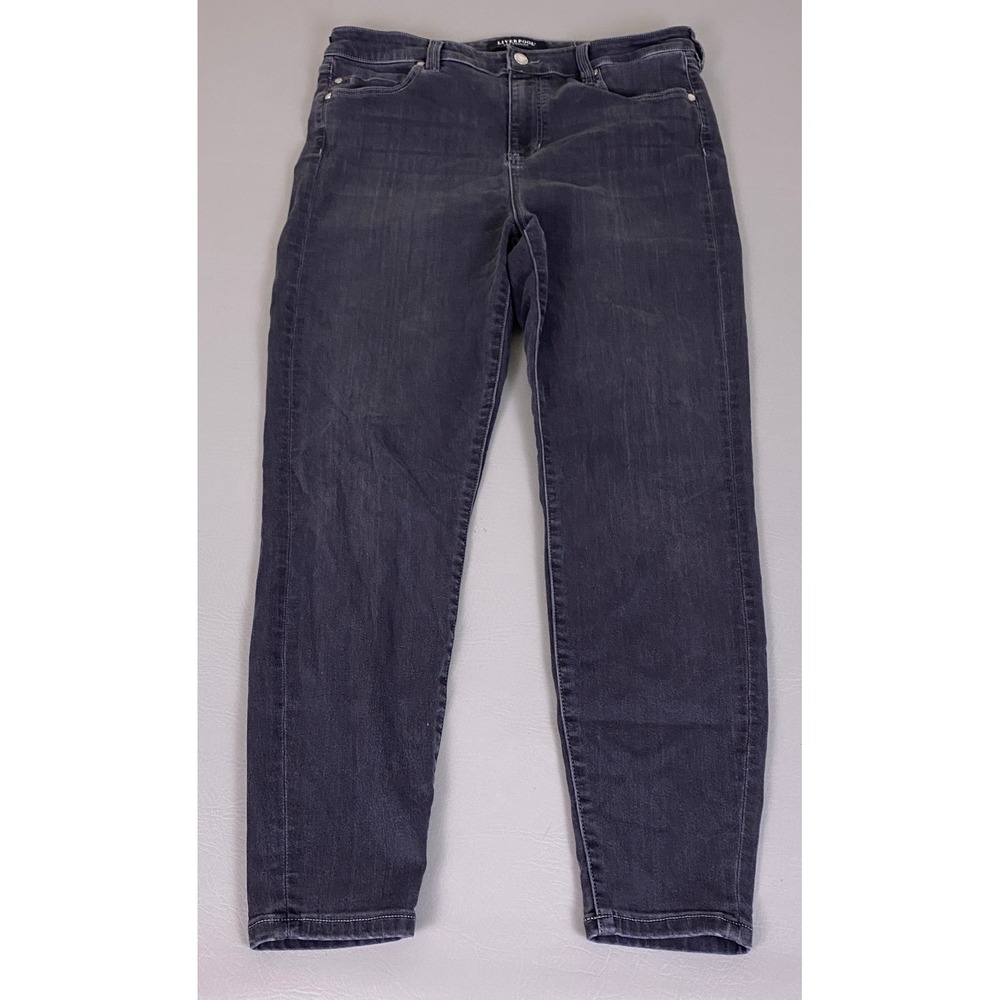 Liverpool Los‎ Angeles High Rise Ankle Jeans Women's 14/32 Black / Charcoal Gray